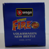 Burago Street Fire No. 4172 Volkswagen New Beetle Blue 1/43 Scale Die Cast Toy Car Vehicle New in Box