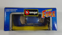 Burago Street Fire No. 4172 Volkswagen New Beetle Blue 1/43 Scale Die Cast Toy Car Vehicle New in Box