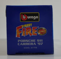 Burago Street Fire No. 4178 Porsche 911 Carrera '97 Red  1/43 Scale Die Cast Toy Car Vehicle New in Box