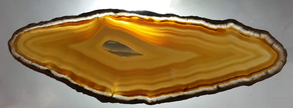 Amber Brown 4" Long 1/8" Thick Geode Slice