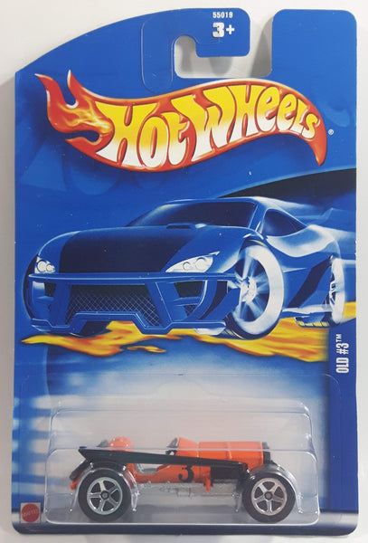 2002 Hot Wheels Old No. 3 Orange Die Cast Toy Race Car Vehicle