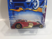 2002 Hot Wheels Trump Cars Hammered Coupe Metalflake Dark Red Die Cast Toy Car Hot Rod Vehicle New in Package