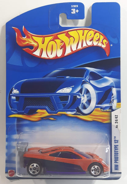 2002 Hot Wheels First Editions HW Prototype 12 Metalflake Dark Orange Die Cast Toy Car Vehicle New in Package