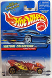 2000 Hot Wheels Virtual Collection Turbo Flame Clear Red Die Cast Toy Car Vehicle New in Package