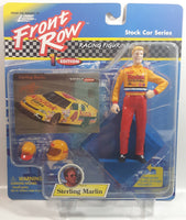 1997 Johnny Lightning Front Row 1st Edition NASCAR Stock Car Series #4 Sterling Marlin Kodak Gold Film 5" Tall Toy Race Car Driver Figure with Helmet, Hat, Display Base, and Collector Card New in Package