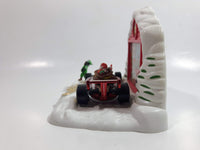 1998 Hot Wheels Holiday Exclusive Kringle's Kart Santa Claus Formula 1 North Pole Racing #24 Metallic Red and White Die Cast Toy Car Vehicle With Stand