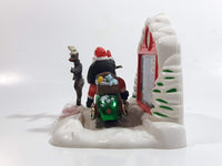 Hard to Find 1998 Hot Wheels Holiday Exclusive Harley Davidson Santa Claus Motor Cycle Happy Holidays #99 Metallic Green and Red with Gold Chrome Die Cast Toy Motorbike Vehicle With Stand