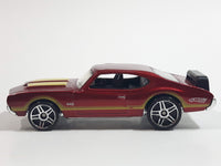 2010 Hot Wheels Hot Auction Olds 442 Metallic Red Die Cast Toy Muscle Car Vehicle