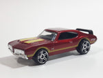 2010 Hot Wheels Hot Auction Olds 442 Metallic Red Die Cast Toy Muscle Car Vehicle