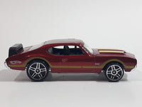 2010 Hot Wheels Hot Auction Olds 442 Metallic Red Die Cast Toy Muscle Car Vehicle