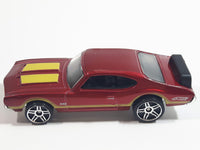 2010 Hot Wheels Hot Auction Olds 442 Metallic Red Die Cast Toy Muscle Car Vehicle