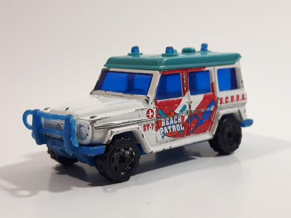 2003 Matchbox Beach Buggies Mercedes-Benz 280 GE Beach Patrol White Turquoise Die Cast Toy Car Vehicle