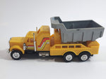 Unknown Brand Semi Dump Truck Yellow and Grey Plastic Die Cast Toy Car Vehicle