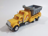 Unknown Brand Semi Dump Truck Yellow and Grey Plastic Die Cast Toy Car Vehicle