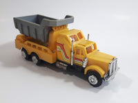 Unknown Brand Semi Dump Truck Yellow and Grey Plastic Die Cast Toy Car Vehicle