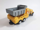 Unknown Brand Semi Dump Truck Yellow and Grey Plastic Die Cast Toy Car Vehicle