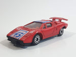 Rare Vintage Yatming Style Lamborghini Countach #45 Red Die Cast Toy Exotic Car Vehicle with Opening Rear Hood Made in Hong Kong