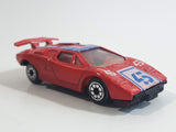 Rare Vintage Yatming Style Lamborghini Countach #45 Red Die Cast Toy Exotic Car Vehicle with Opening Rear Hood Made in Hong Kong