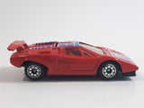 Rare Vintage Yatming Style Lamborghini Countach #45 Red Die Cast Toy Exotic Car Vehicle with Opening Rear Hood Made in Hong Kong