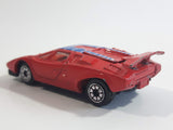 Rare Vintage Yatming Style Lamborghini Countach #45 Red Die Cast Toy Exotic Car Vehicle with Opening Rear Hood Made in Hong Kong