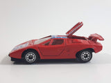 Rare Vintage Yatming Style Lamborghini Countach #45 Red Die Cast Toy Exotic Car Vehicle with Opening Rear Hood Made in Hong Kong