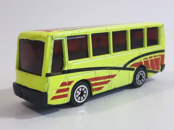 Unknown Brand Tour Bus Fluorescent Yellow Die Cast Toy Car Vehicle