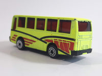 Unknown Brand Tour Bus Fluorescent Yellow Die Cast Toy Car Vehicle