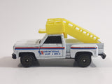 Unknown Brand Universal Air Lines Stepside Pickup Aircraft Passenger Stairs Truck White Die Cast Toy Car Vehicle