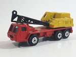 Yatming Crane Truck Red and Yellow Die Cast Toy Car Construction Equipment Vehicle