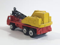 Yatming Crane Truck Red and Yellow Die Cast Toy Car Construction Equipment Vehicle