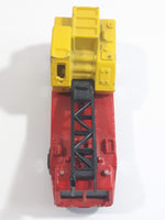 Yatming Crane Truck Red and Yellow Die Cast Toy Car Construction Equipment Vehicle