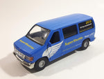 2013 Tins Toys T658 / T634 Ford E Series E-350 Cargo Van Super Shuttle 30 Year Anniversary Blue 1:43 Scale Pullback Friction Motorized Die Cast Toy Car Vehicle with Opening Doors