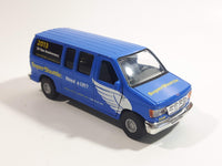 2013 Tins Toys T658 / T634 Ford E Series E-350 Cargo Van Super Shuttle 30 Year Anniversary Blue 1:43 Scale Pullback Friction Motorized Die Cast Toy Car Vehicle with Opening Doors