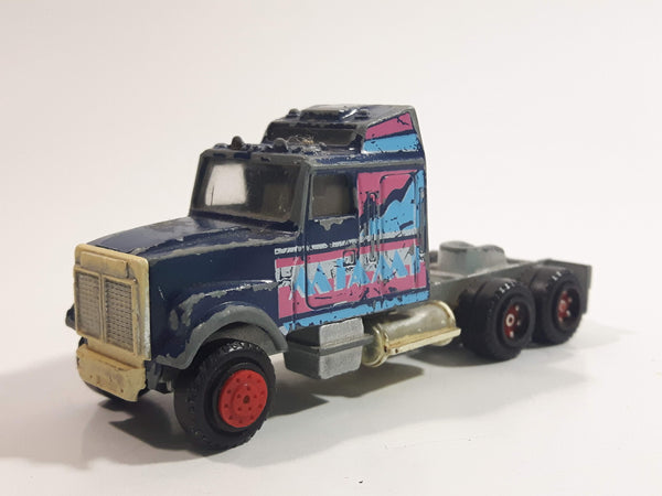 Vintage Majorette Super Movers Kenworth Semi Truck Miami Vice Blue 1/87 Scale Die Cast Toy Car Vehicle