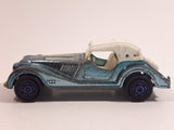 Vintage 1980s Majorette Morgan Hard Top Convertible Chrome Light Blue and White No. 261 1/50 Scale Die Cast Toy Car Vehicle Made in France