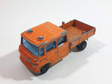 Vintage 1980s Majorette No. 233 Mercedes TraX Publics Truck Orange 1/70 Scale Die Cast Toy Car Vehicle