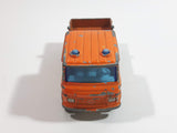 Vintage 1980s Majorette No. 233 Mercedes TraX Publics Truck Orange 1/70 Scale Die Cast Toy Car Vehicle
