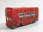 Vintage Majorette No. 286 British Bus Double Decker Visit London Red 1/125 Scale Die Cast Toy Car Vehicle