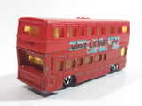 Vintage Majorette No. 286 British Bus Double Decker Visit London Red 1/125 Scale Die Cast Toy Car Vehicle