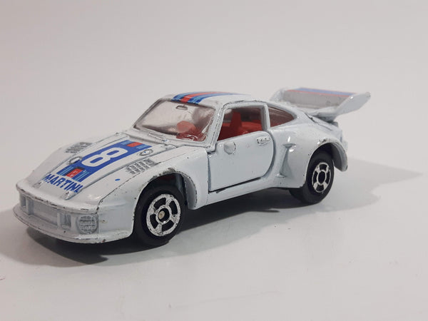 Vintage Porsche 935 Turbo Martini #8 White Die Cast Toy Race Car Vehicle with Opening Doors