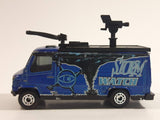 2001 Matchbox Storm Watch TV News Truck Van Metalflake Blue Die Cast Toy Car Vehicle