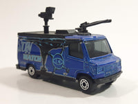 2001 Matchbox Storm Watch TV News Truck Van Metalflake Blue Die Cast Toy Car Vehicle