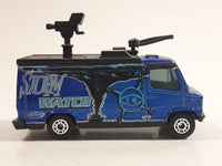 2001 Matchbox Storm Watch TV News Truck Van Metalflake Blue Die Cast Toy Car Vehicle