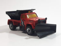 1998 Matchbox Big Movers Highway Maintenance Truck Red and Black Die Cast Toy Car Vehicle