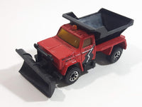 1998 Matchbox Big Movers Highway Maintenance Truck Red and Black Die Cast Toy Car Vehicle