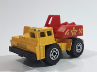 1992 Matchbox Mobile Crane Yellow and Red Die Cast Toy Car Construction Equipment Vehicle