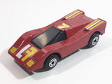 Vintage 1985 Matchbox Super GT BR 13/14 Hairy Hustler Dark Red Maroon Die Cast Toy Car Vehicle