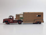 Vintage Lesney Matchbox King Size No. K-18 Dodge Tractor Truck Red and No. K-13 Articulated Horse Van Trailer Ascot Stables Tan Die Cast Toy Car Vehicle