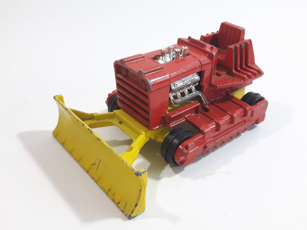 Vintage 1974 Lesney Matchbox Super Kings No. K-23 Super Bulldozer Red Die Cast Toy Car Construction Equipment Vehicle