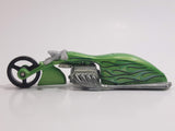 2009 Hot Wheels Dream Garage Pit Cruiser Motorcycle Metallic Green Die Cast Toy Car Vehicle